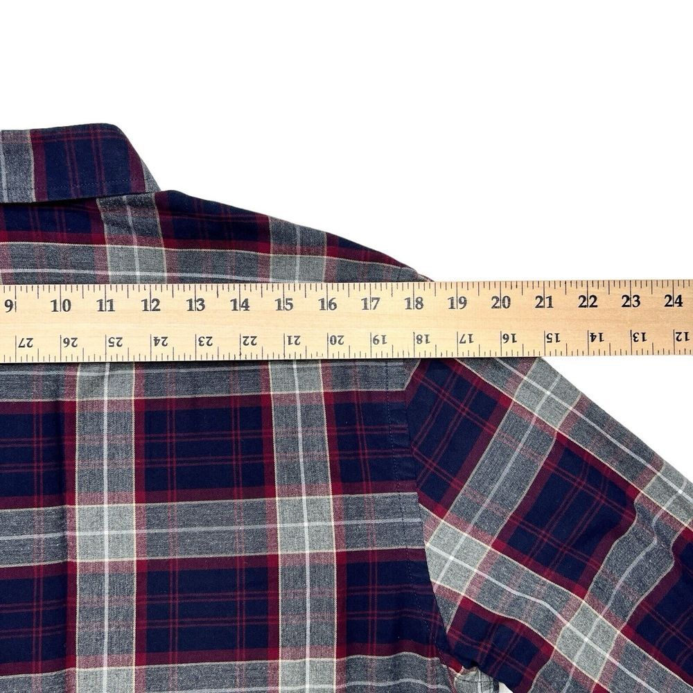 UNTUCKit Shirt Men's Blue Plaid Button Up Cotton Long Sleeve Shirt Size Medium - Picture 7 of 8